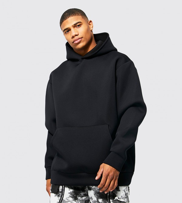 Bonded Scuba Long Sleeves Oversized Hoodie
