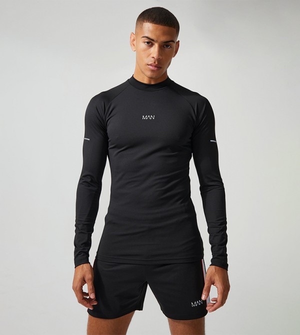 Printed High Neck Training T-Shirt