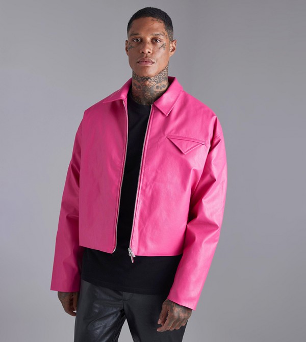 PU Harrington Boxy Fit Jacket