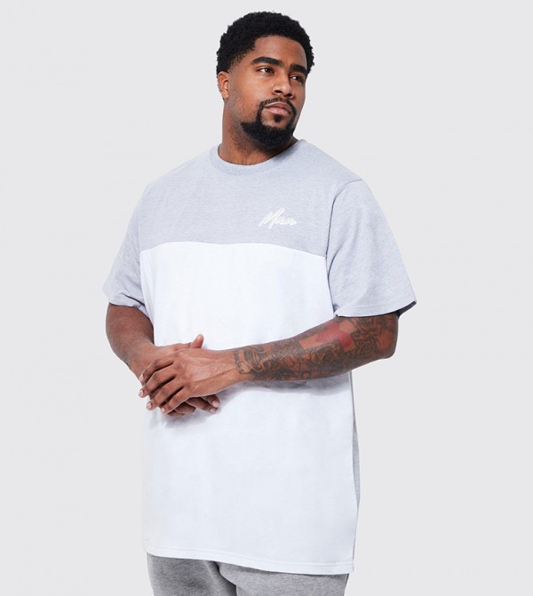 Plus & Tall Longline Color Block T-Shirt