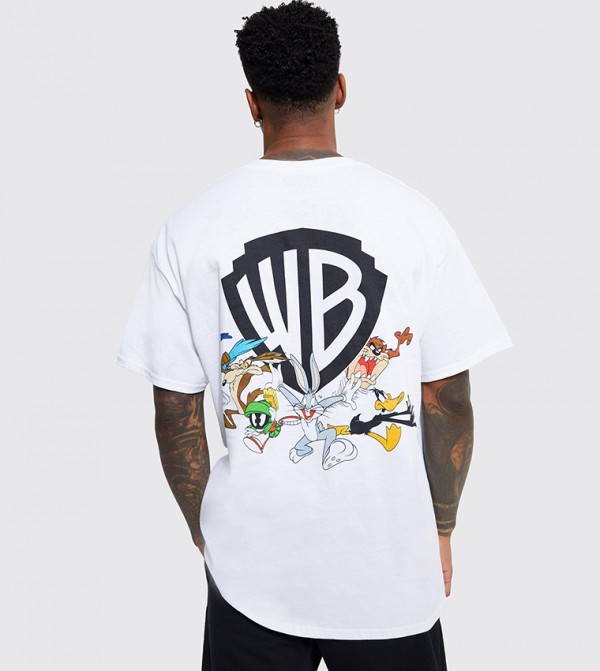 Warner Bros Logo License Printed Oversized T-Shirt