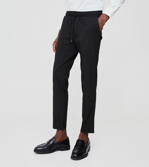 Drawstring Waist Crop Trousers