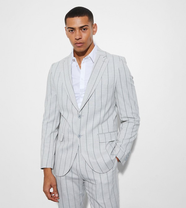Striped Single Breasted Blazer