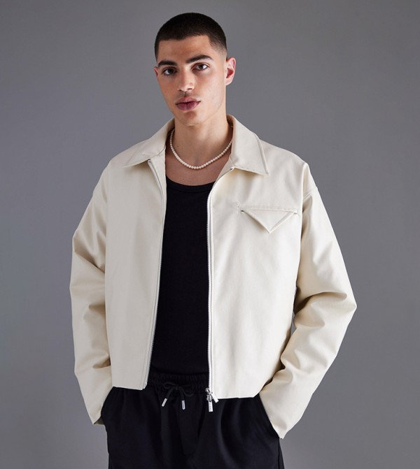 PU Harrington Boxy Fit Jacket