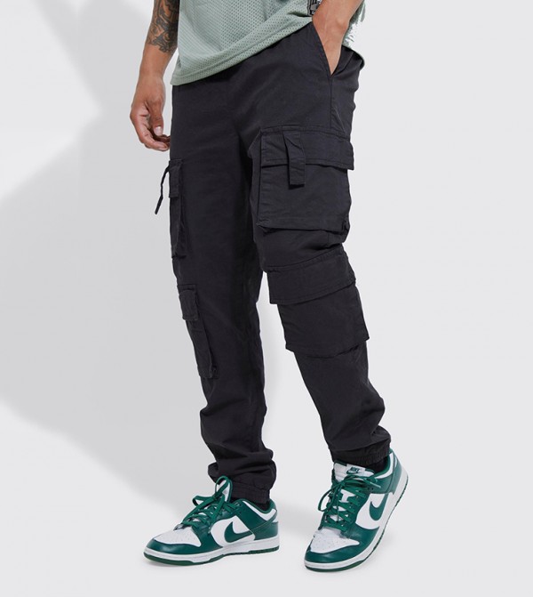 Mid Rise Cargo Slim Fit Jogger Trousers