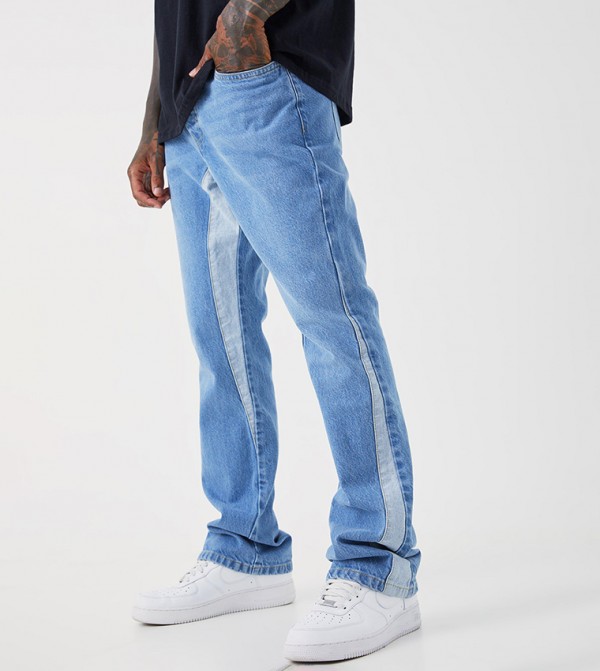 Washed Panel Slim Fit Jeans