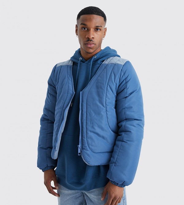 Curved Boxy Fit Puffer Jacket