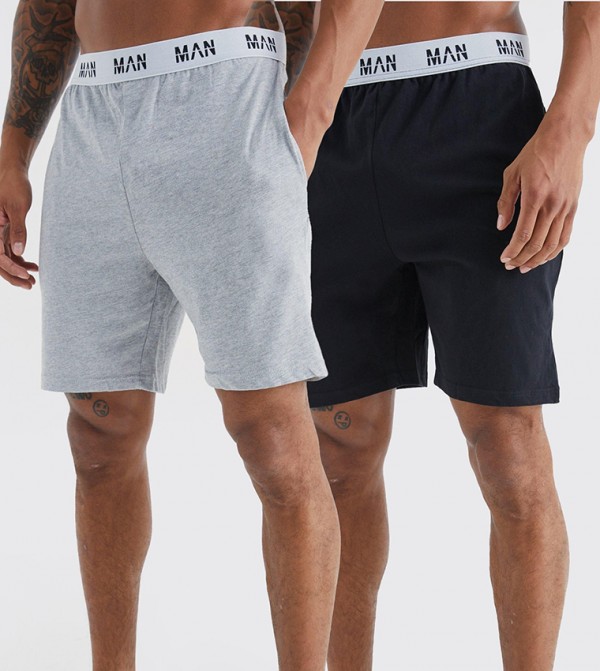 2-Pack Printed Waistband Loungewear Shorts