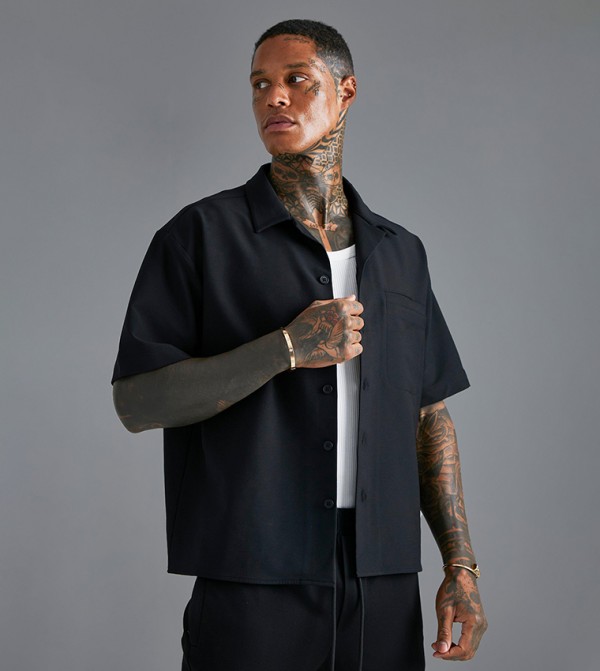 Short Sleeves Stretch Boxy Fit Shirt