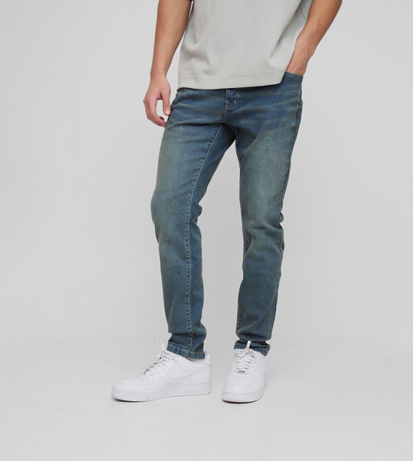 Washed Stretch Skinny Fit Jeans