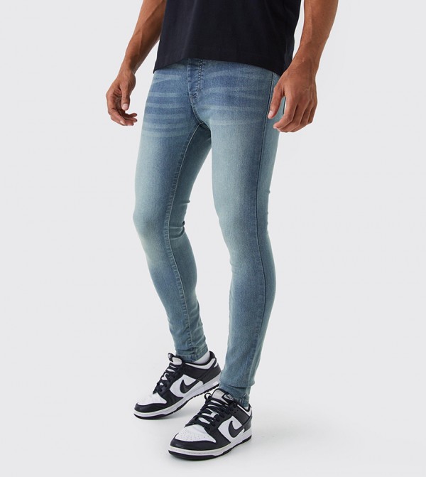 Washed Super Skinny Fit Stretch Jeans