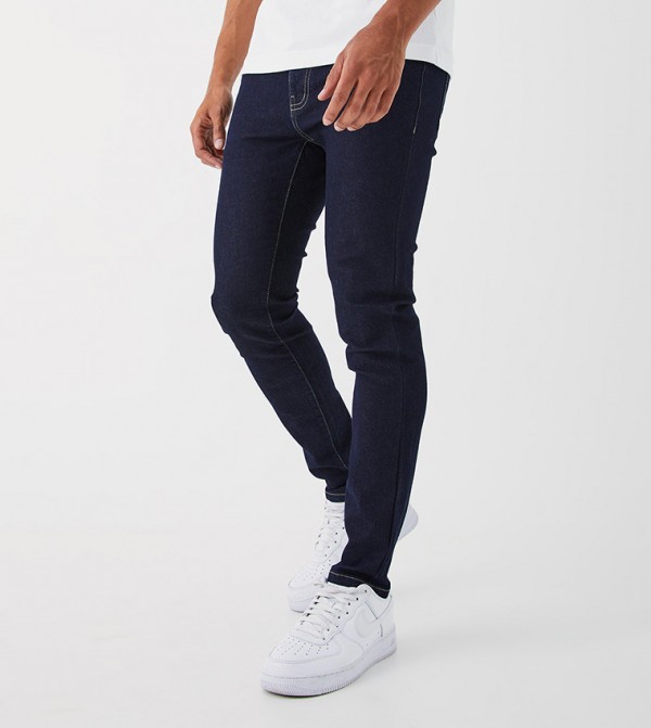 Washed Stretch Skinny Fit Jeans