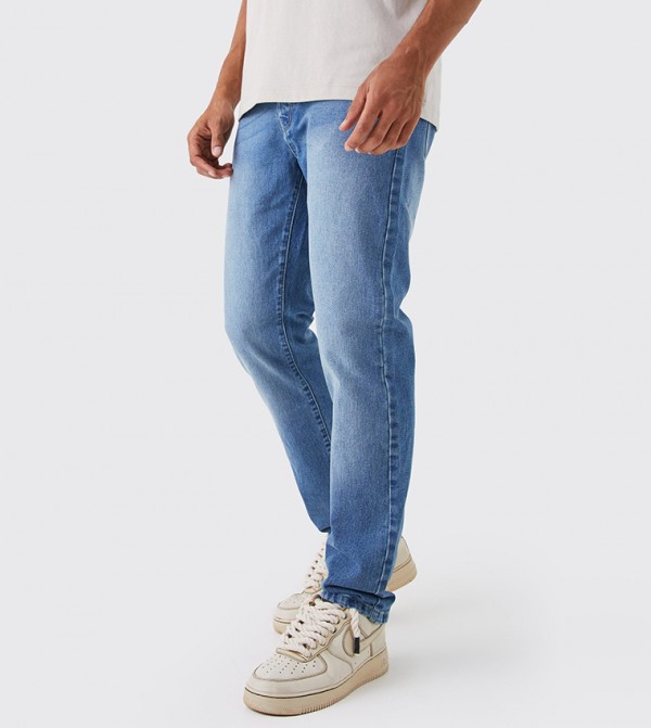 Faded Mid Rise Straight Fit Jeans