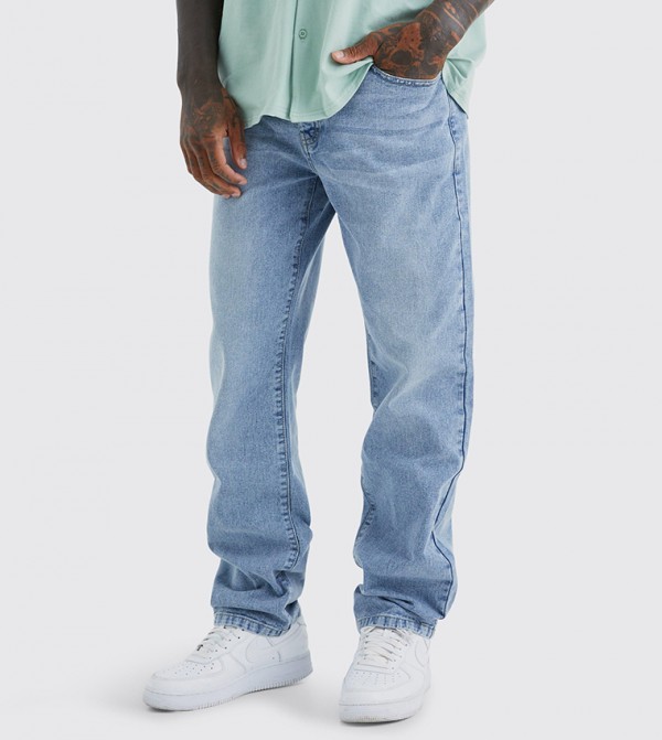 Washed Mid Rise Relaxed Fit Jeans