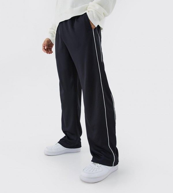 Side Striped Tricot Wide Leg Sweatpants