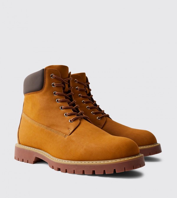 Round Toe Lace-Up Boots