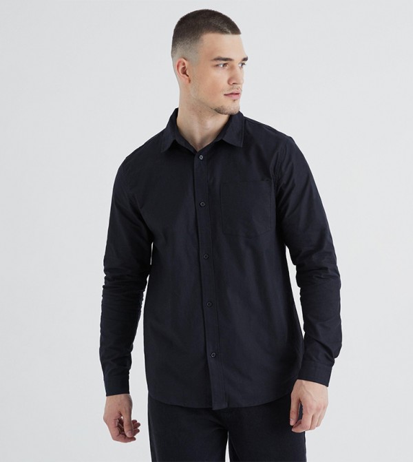 Tall Solid Long Sleeves Oxford Shirt