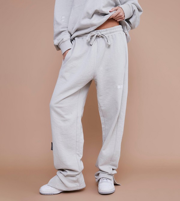 Regular Fit Split Hem Heavyweight Large Sweatpants