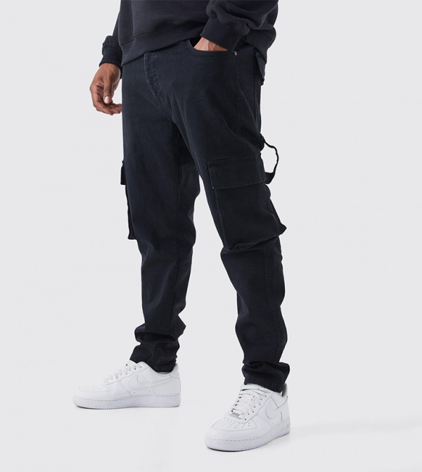 Stretch Carpenter Slim Fit Cargo Jeans