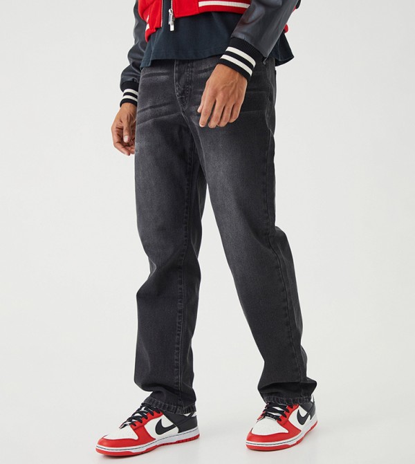 Faded Mid Rise Relaxed Fit Jeans