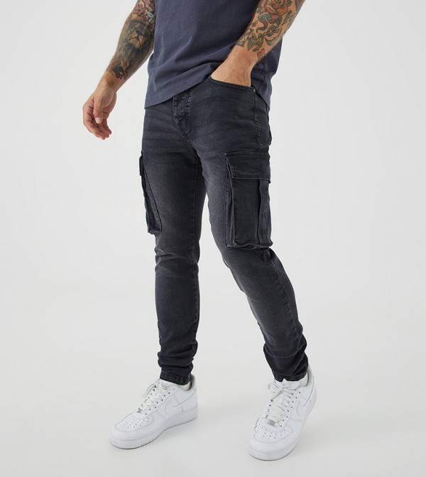 Skinny Stretch Cargo Jeans