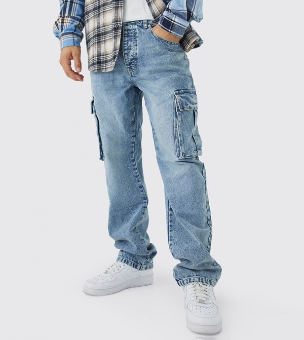Relaxed Rigid Cargo Jeans
