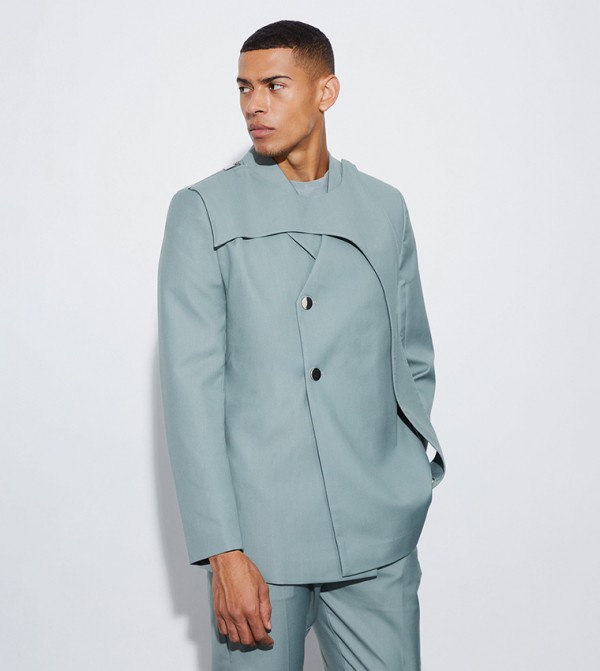 Regular Fit Overlay Detail Blazer