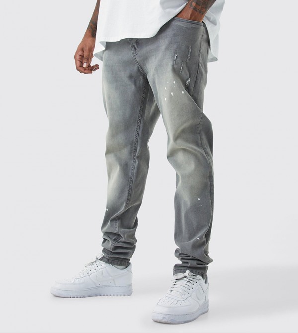 Plus & Tall Stretch Stacked Tinted Skinny Fit Jeans