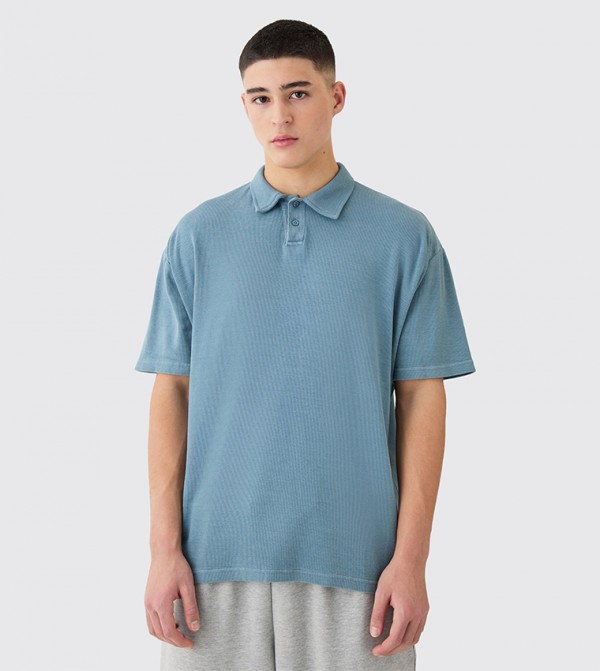 Heavy Rib Oversized Polo T-Shirt