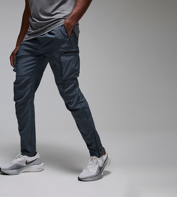 Printed Slim Fit Cargo Joggers