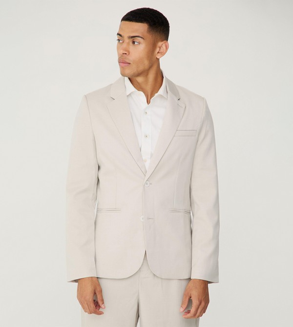 Textured Single Breasted Long Sleeves Blazer