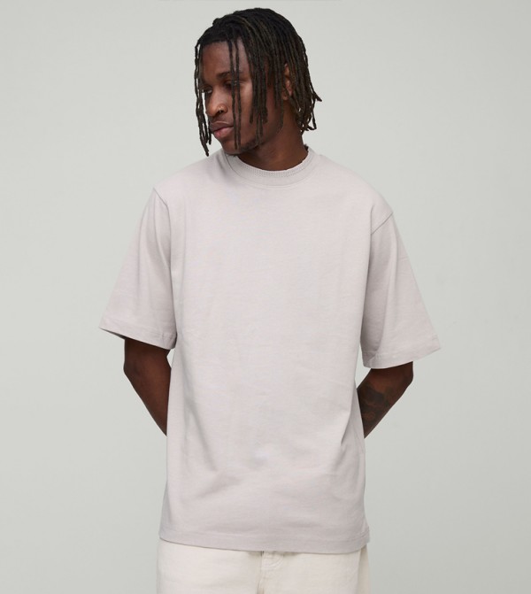 Plus & Tall Regular Fit Core Heavy Jacquard Neck T-Shirt