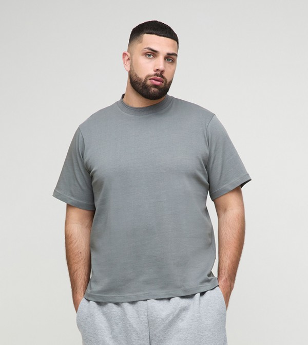 Core Heavy Jacquard High Neck Oversized T-Shirt