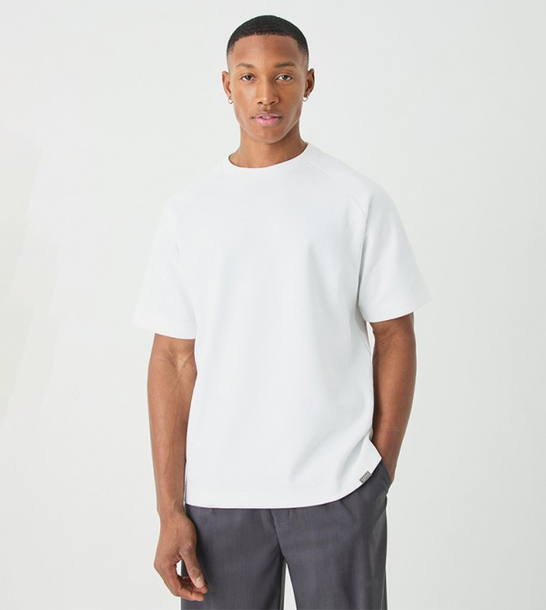 Crew Neck Heavy Interlock Oversized T-Shirt