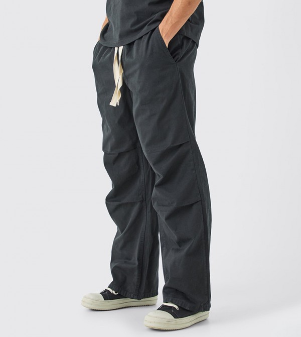 Drawstring Waist Baggy Fit Trousers