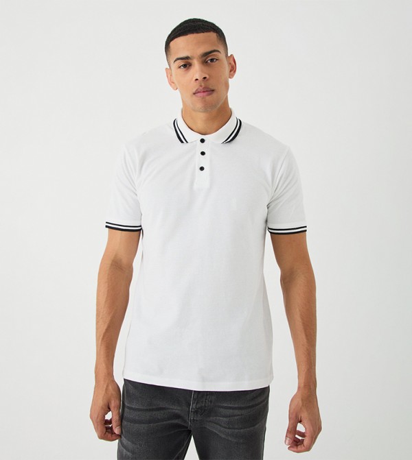 Slim Fit Tipped Pique Golf Polo T-Shirt