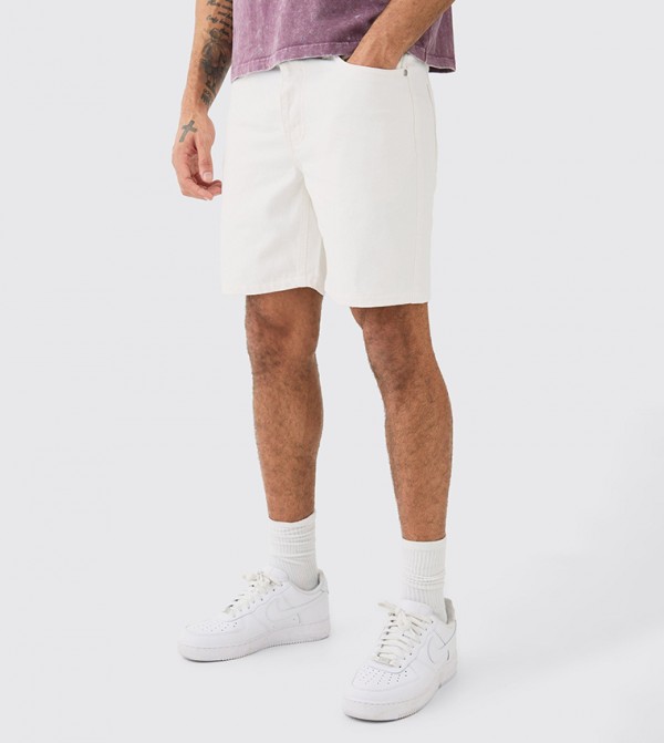 Slim Rigid Denim Shorts