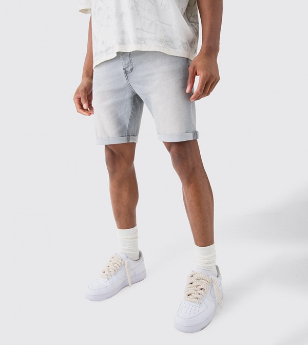Skinny Stretch Denim Shorts