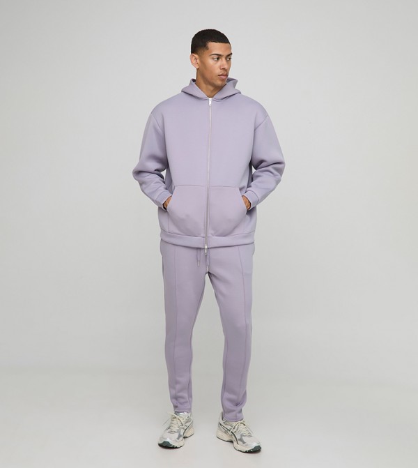 Zip-Through Bonded Scuba Oversized Jacket