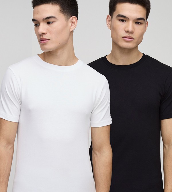 2-Pack Solid Muscle Fit T-Shirts