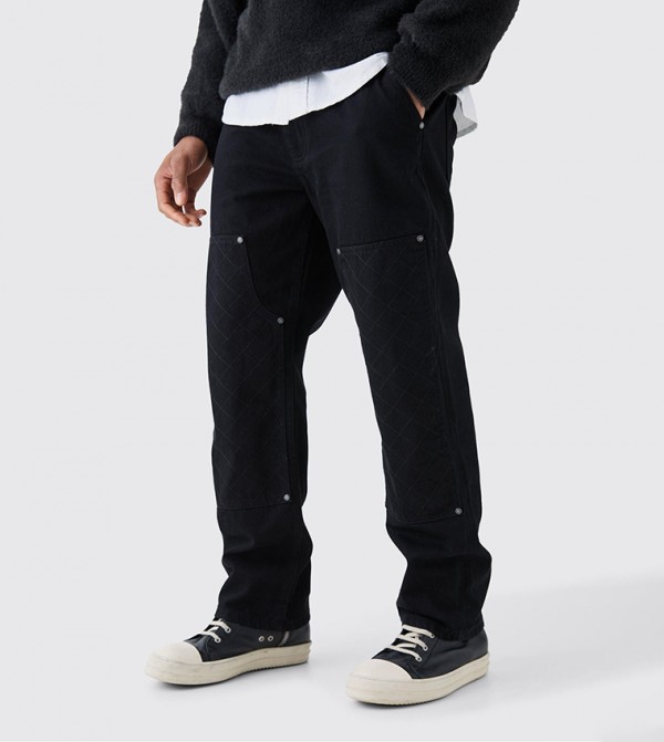 Rigid Top Stitch Detail Carpenter Relaxed Fit Jeans