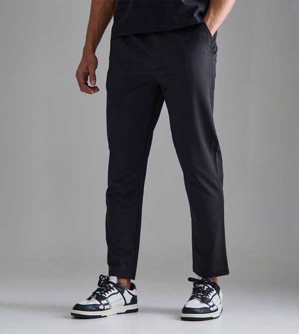 Elastic Waist Slim Fit Trousers