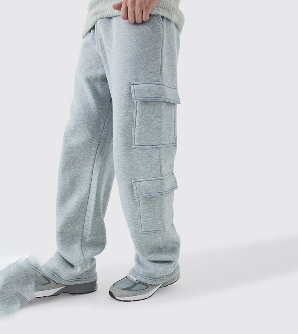 Tall Straight Leg Top Stitch Cargo Sweatpants