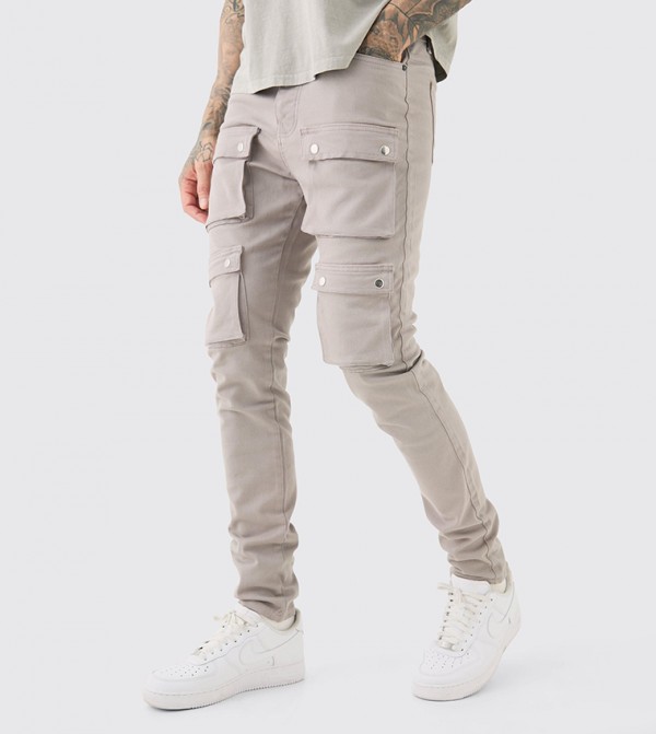 Tall Mid Rise Skinny Fit Cargo Trousers