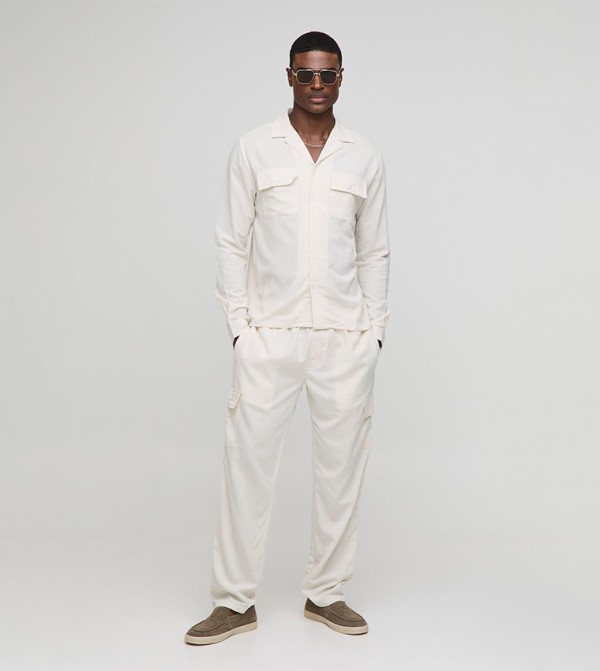Linen Long Sleeves Cargo Shirt & Trousers