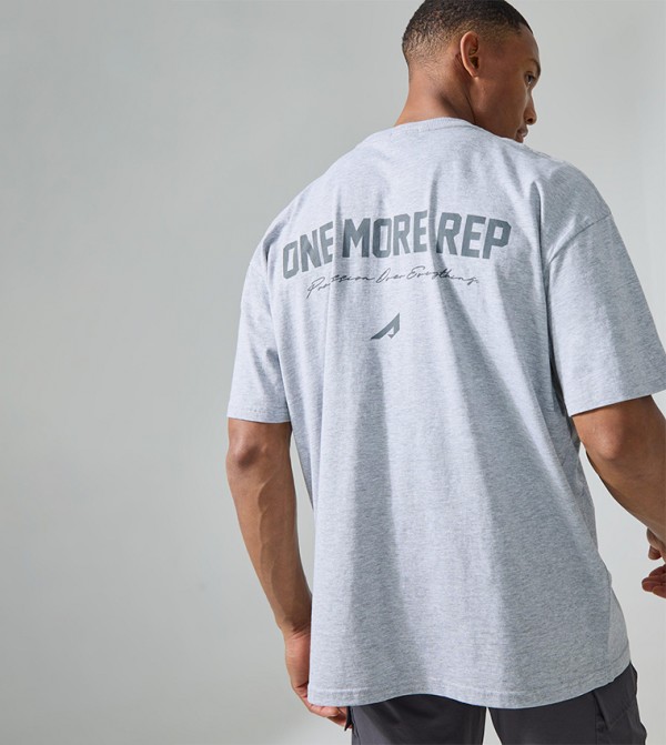 One More Rep Print Oversized Active T-Shirt