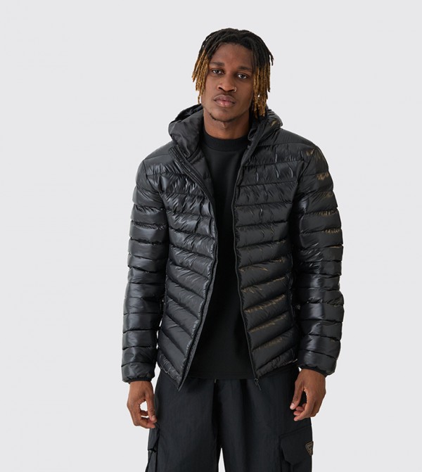 Tall Glossy Hooded Puffer Jacket