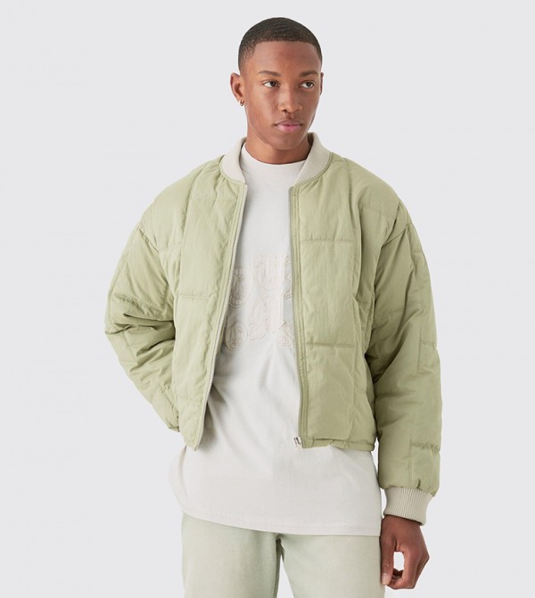 Boxy Quilted Bomber Jacket
