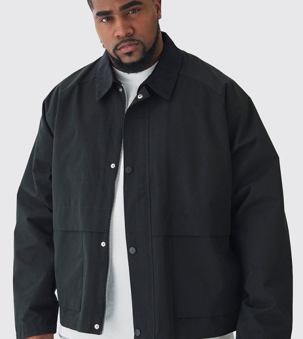 Cord Collar Boxy Fit Worker Jacket
