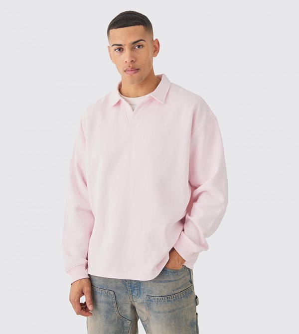 Solid Oversized Polo T-Shirt